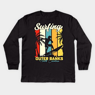 Surfing | Outer Banks, North Carolina Kids Long Sleeve T-Shirt